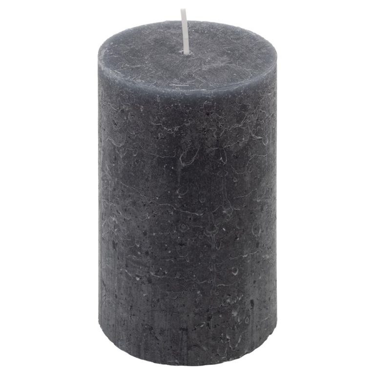 Zestaw świec rustykalnych, 11,5 cm, Ø 6,8 cm, antracyt, 6szt